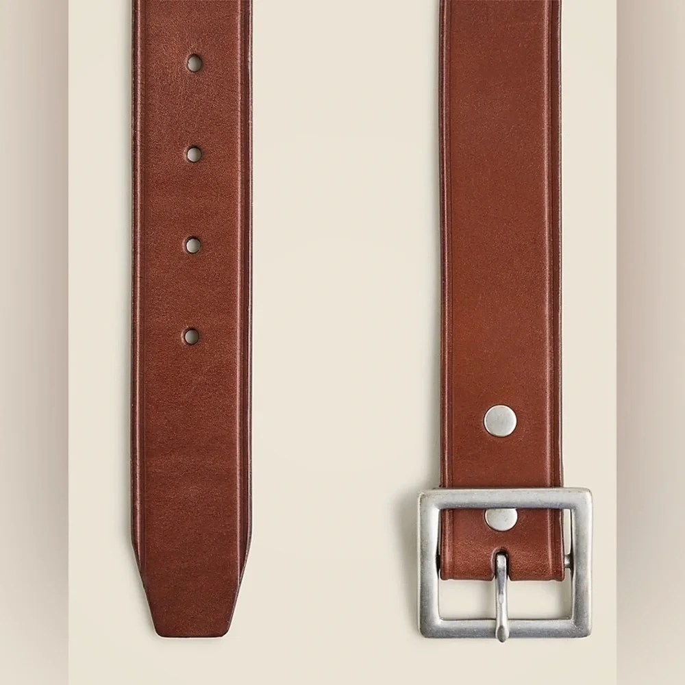 J Crew Wallace & Barnes Italian leather belt with square brass buckle BS513